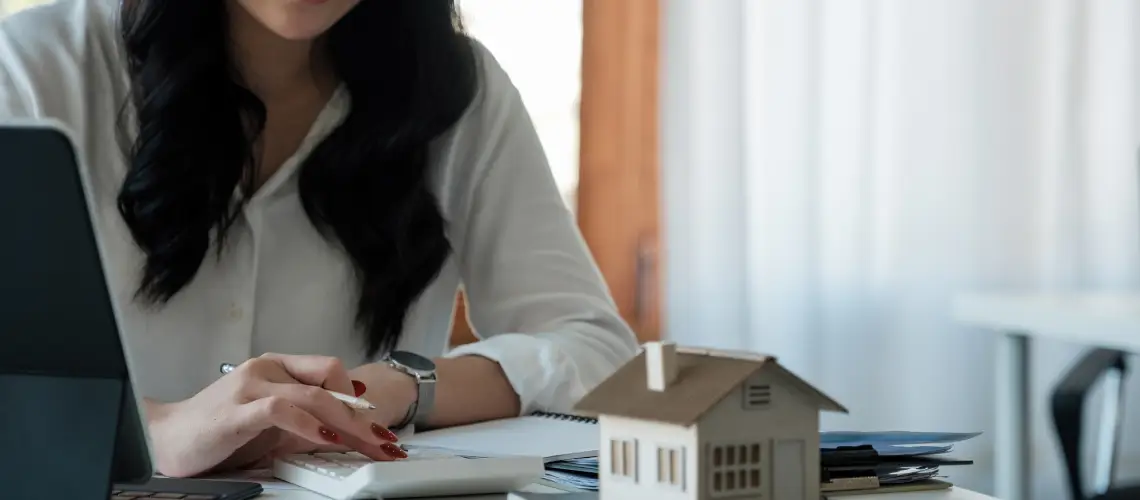Property valuer examining a report for a Sydney property