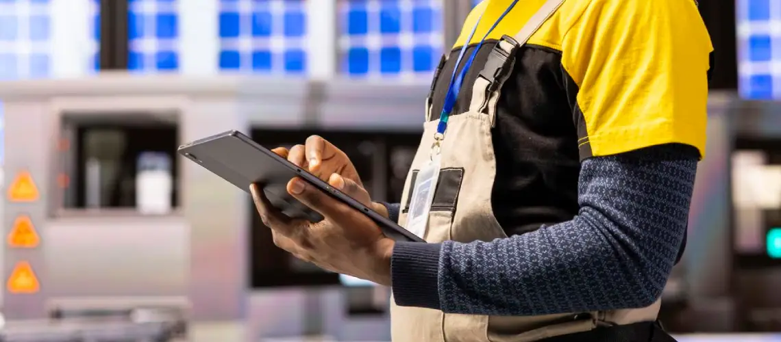 Professional inspecting industrial equipment for plant and equipment valuation NT